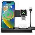 Ultimate Wireless Charging Station - Magnetic Charger for iPhone 17-11, Apple Watch Series 9-3, and AirPods Pro/2/3 - Sleek Black Design, No Adapter Needed!